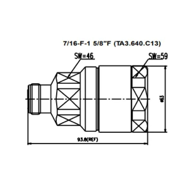 DIN 7/16 Hembra para cable feeder de 1''5/8 - Imagen 3