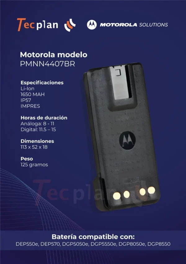 Batería Motorola PMNN4407BR - Imagen 2